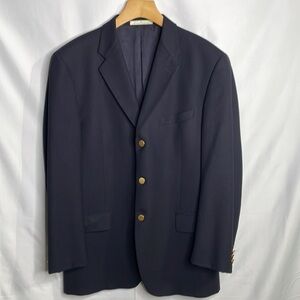 Joseph Abboud navy wool three button blazer: